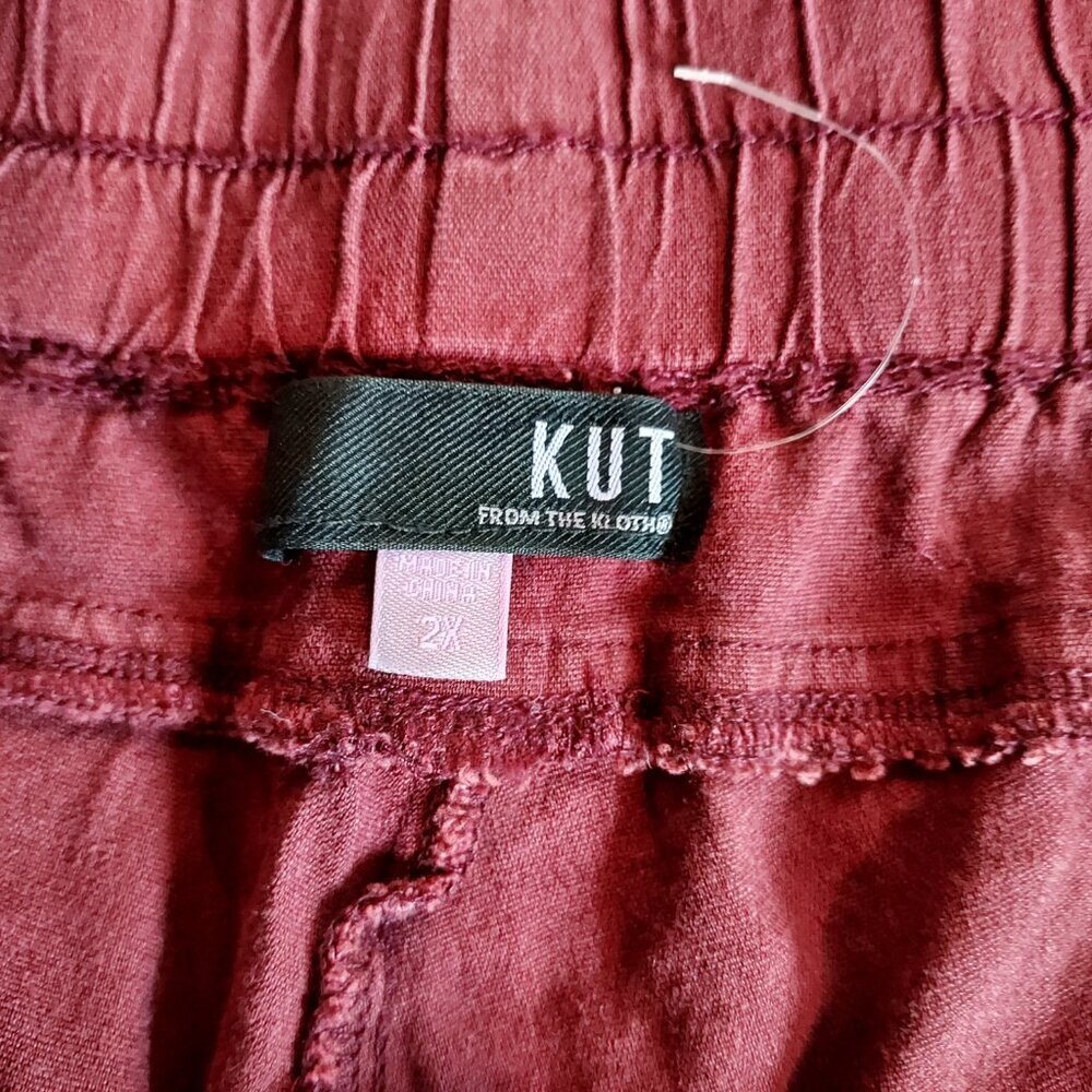 Kut from the Kloth Linen Blend Cropped Pants in Cinnamon Pants Size 2X - Picture 7 of 10
